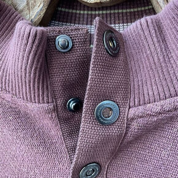 Tommy Bahama Brown Cotton Henley Snap Sweater XL - Picture 5 of 8